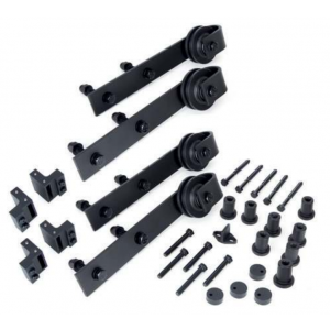 Schwarzes Schiebetürsystem aus Stahl 150 kg Belastbarkeit