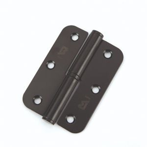 Edelstahlscharnier 90x65x2,5mm runde Ecke-Links Schwarz
